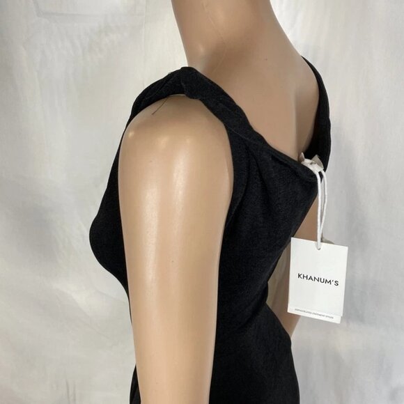 Khanum’s Women’s Sleeveless High-Slit Jersey Knit Long Dress – Black – Size S - Picture 5 of 11